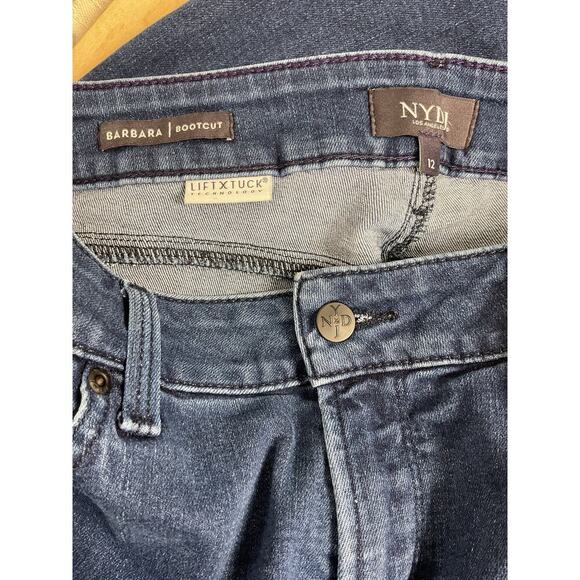 NYDJ Womens Barbara Boot Cut Mid Rise Dark Wash 5 Pocket Jeans Size 12 - Picture 8 of 8